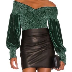 BB Dakota Velvet Emerald Green Top Size XS